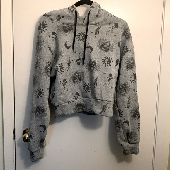 ARDENE 🧙🔮🌙 GOTH CELESTIAL CROP HOODIE - Picture 1 of 4